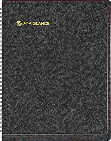 AT-A-GLANCE® Triple View™ Weekly/Monthly Appointment Book, 8 1/4" x 10 7/8", Black, January-December 2014