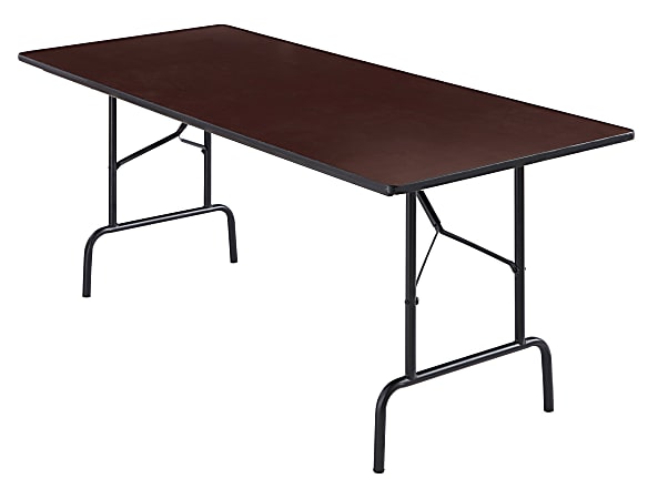 Realspace® Folding Table, 29"H x 72"W x 30"D, Walnut