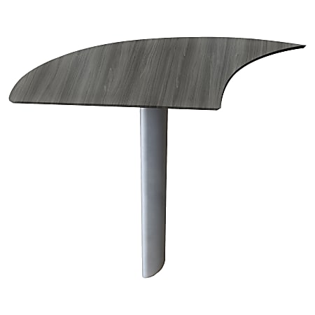 Mayline Medina Curved Desk Extension, Left - Beveled Edge - Material: Steel - Finish: Gray, Laminate - MNEXTLLGS