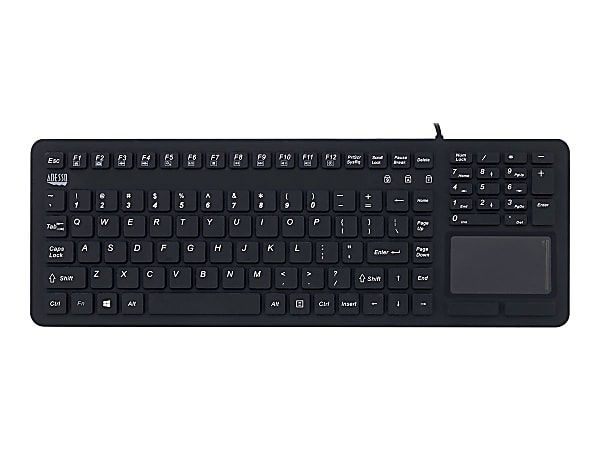 Adesso® Touchpad Keyboard With Antimicrobial Protection, 108 Key, AKB-27OUB