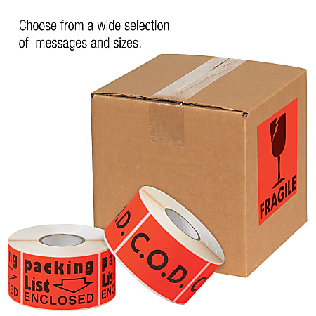 Roll of 500 DL1135 LegendRejected Fluorescent Red Tape Logic Shipping & Handling Label 3 L x 2 W