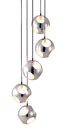 Zuo Modern Meteor Shower Ceiling Lamp, 7-1/10"W, Chrome