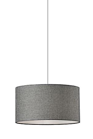 Adesso® Harvest Drum Pendant Lamp, 15"W, Gray