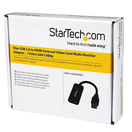 StarTech.com USB 3.0 to HDMI Adapter 1080p Slim USB to HDMI Display ...