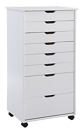 White/Gray Plastic 8-Drawer Storage Cart