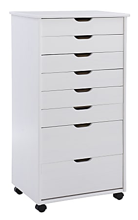 Linon Casimer 8-Drawer Rolling Home Office Storage Cart,