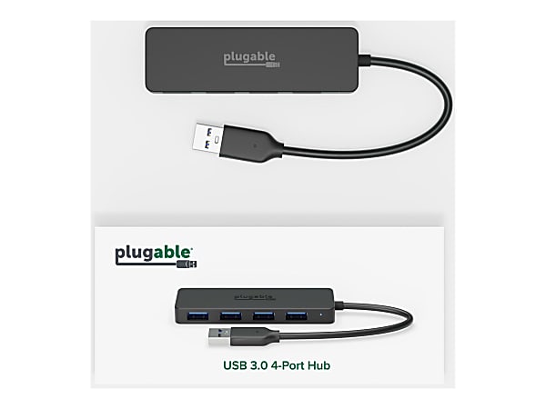 Plugable USB3-HUB4A - Hub - 4 x SuperSpeed USB 3.0 - desktop