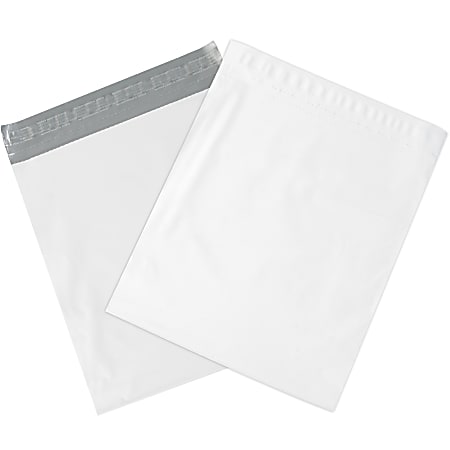 Partners Brand Expansion Poly Mailers, 11"H x 13"W x 4"D, White, Case Of 100