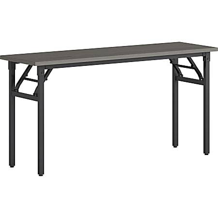 Lorell® Folding Melamine Training Table, 30”H x 60”W x 18”D, Black/Gray