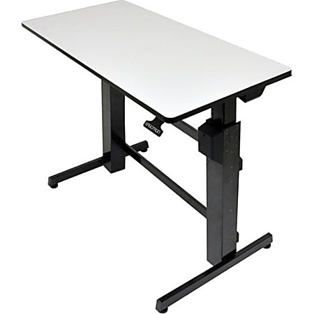 Ergotron® WorkFit-D Sit-Stand Desk, 30 3/4-50 5/8"H x 47 5/8"W x 26 1/8"D, Light Grey