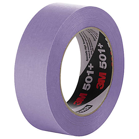 3M™ 501+ Masking Tape, 3" Core, 1.5" x 180', Purple, Case Of 12