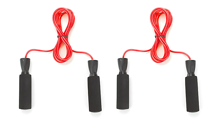 Mind Reader Adjustable Skipping Jump Ropes, 9', Red, Pack Of 2 Jump Ropes