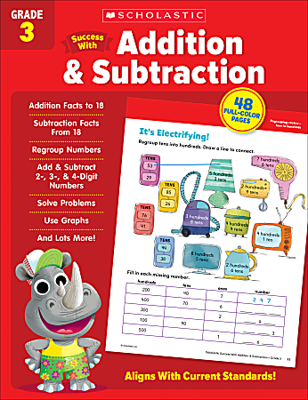 Scholastic Success With Addition & Subtraction Workbook, Grade 3
