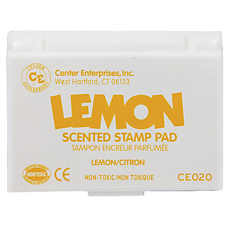 Center Enterprise Scented Stamp Pads, Lemon Scent, 2 1/4" x 3 3/4", Yellow, Pack Of 6