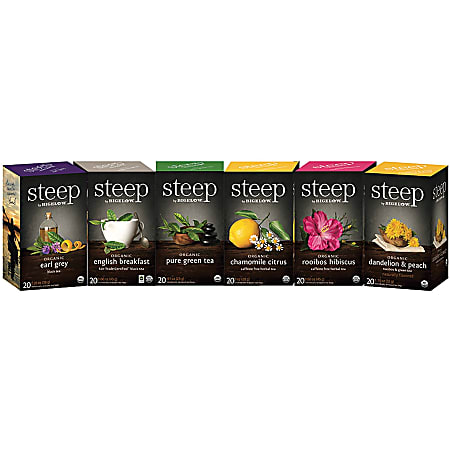 Bigelow® Organic Tea Assortment Bags, 20 Per Box, Carton Of 6 Boxes