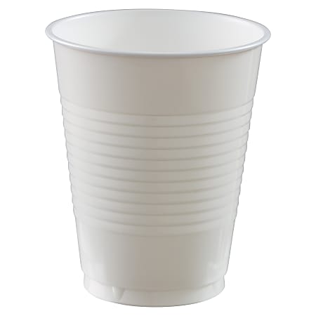 Amscan Plastic Cups, 18 Oz, Frosty White, Set Of 150 Cups