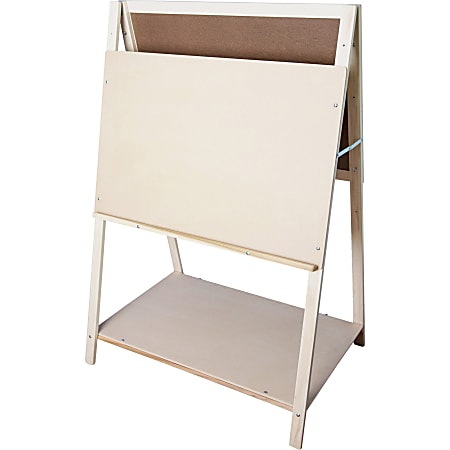 Flipside Horizontal Non-Magnetic Dry-Erase Whiteboard Teaching Easel 35" x 22", Metal Frame With White Finish
