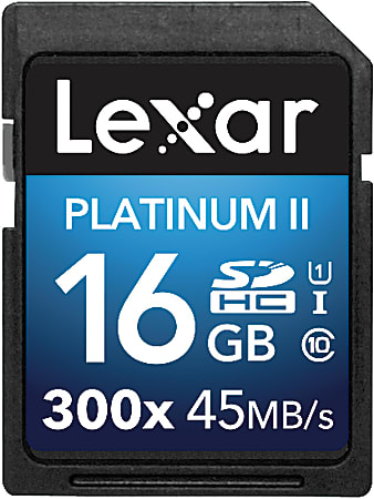 Lexar® Platinum II Secure Digital High Capacity (SDHC™) Class 10 Memory Card, 16GB