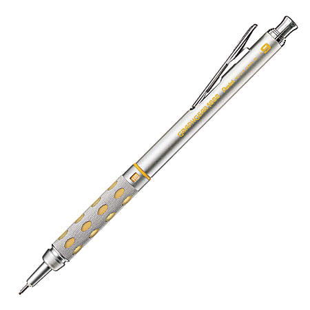 Pentel® Graph Gear™ 1000 Mechanical Drafting Pencil, 0.9 mm, HB Hardness, Silver/Yellow Barrel