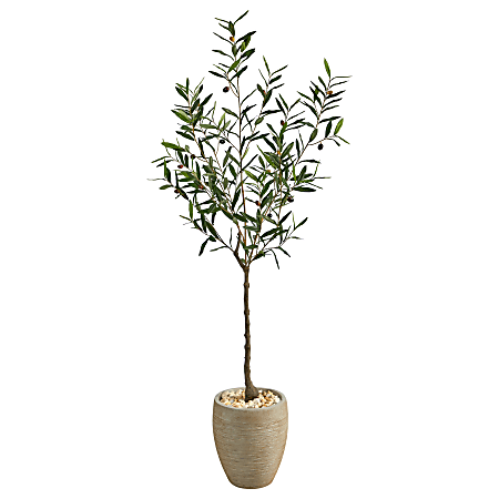 Nearly Natural Olive Tree 66”H Artificial Plant With