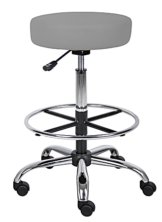 Boss Office Products Medical Drafting Stool, Caressoft™ Vinyl, Gray