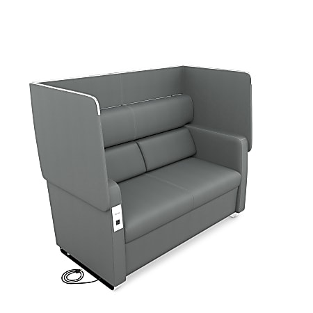 OFM Morph Series Soft Seating Sofa Slate GrayChrome Office Depot