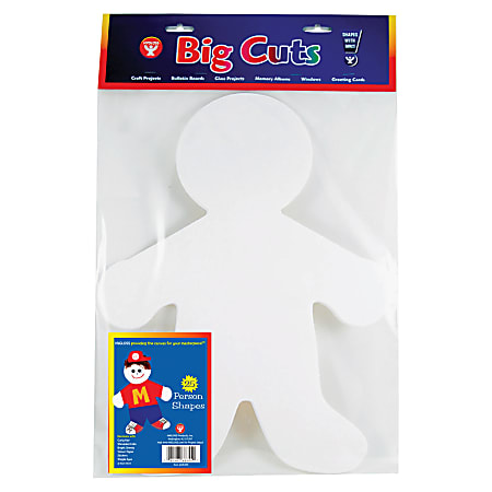 Hygloss Big Cuts Person Shapes - Art Project, Decoration, Craft - 25 Piece(s) - 16"18" - 1 Pack - White - Paper