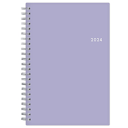2024 Blue Sky™ Leeya Weekly/Monthly Planning Calendar, 5" x 8", Lavender, January to December