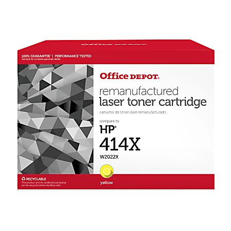 Office Depot® Brand Remanufactured High-Yield Yellow Toner Cartridge Replacement For HP 414X, OD414XY