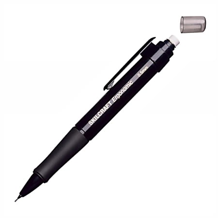 SKILCRAFT® Ergonomic Mechanical Pencils, 0.5 mm, Black Barrel, Pack Of 6 (AbilityOne 7520-01-451-2271)