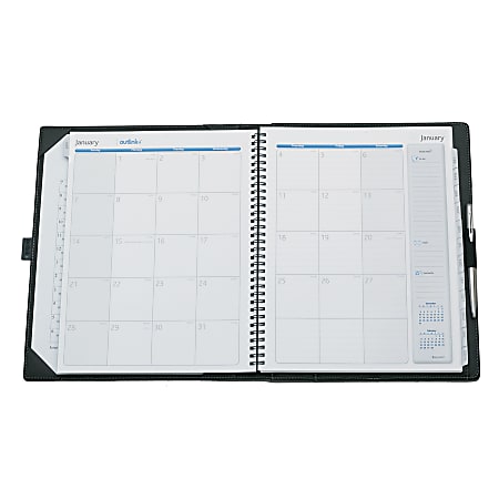 AT-A-GLANCE® Outlink™ Monthly Planner, 8 1/2" x 11", Black, January-December 2009