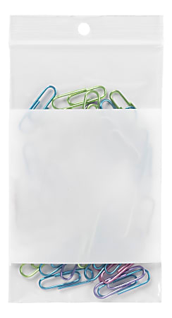Office Depot® Brand Reclosable Bags With Write-On Panel, 3" x 5", Box Of 100