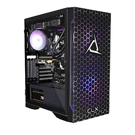 CLX SET TGMSETRTH1607BM Liquid-Cooled Gaming Desktop PC, Intel® Core™ i7, 16GB Memory, 3TB Hard Drive/500GB Solid State Drive, Windows® 10 Home