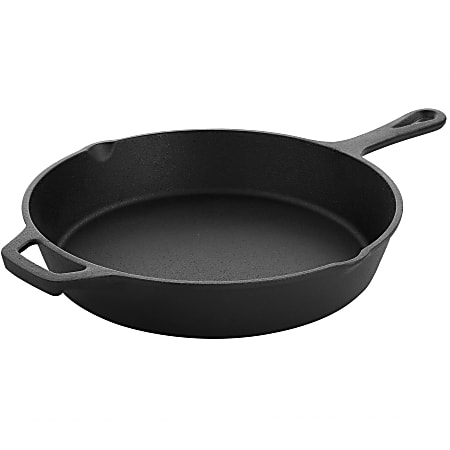 MegaChef 10" Round Pre-Seasoned Cast Iron Frying Pan, Black