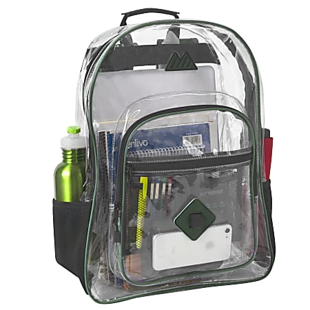Green hot sale clear backpack