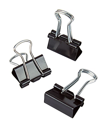 Office Depot® Brand Binder Clips, Mini, 9/16" Wide, 1/4" Capacity, Black, Pack Of 60