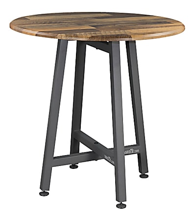 Vari Standing Round Table, Reclaimed Wood