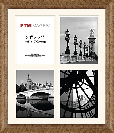 PTM Images Photo Frame, 4 Opening Collage, 23 1/2"H x 2"W x 27 1/2"D, Champagne