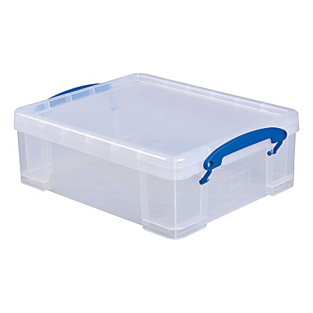 Really Useful Box&reg; Plastic Storage Container, 8.1 Liters, 14" x 11" x 5", Clear