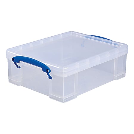 Really Useful Box Plastic Storage Container 8.1 Liters 14 x 11 x 5 Clear -  Office Depot