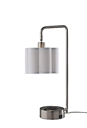 Adesso Dover Supercharger 22.25"H Desk Lamp, White/Brushed Steel
