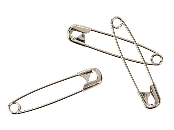 CLI Nickel Plated Steel Safety Pins 2 Silver Pack Of 144 - Office Depot