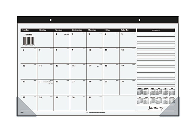 AT-A-GLANCE® Compact Desk Pad Calendar, 17 3/4" x 10 7/8", 30% Recycled, January–December 2015