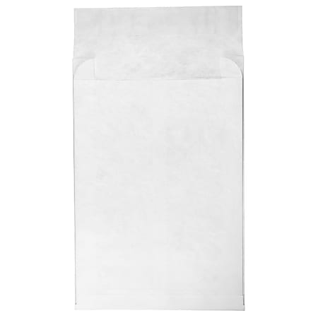 JAM Paper® Tyvek® Open-End 15"H x 12"W x 3"D Envelopes, Peel & Seal Closure, White, Pack Of 100 Envelopes