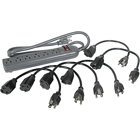 C2G 6-Outlet Surge Suppressor with (6) 1ft Outlet