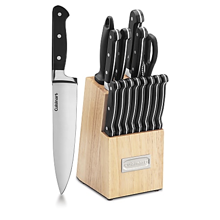 Cuisinart Triple Rivet Block Knife Set Silver Set Of 16 Pieces