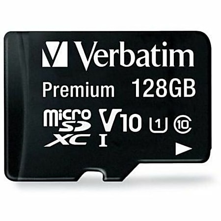 Verbatim™ Premium UHS-I Class 10 MicroSDXC Memory Card With Adapter, 128GB