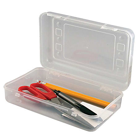 Innovative Storage Designs Pencil Box, 8 1/2" x 5 1/2", Clear