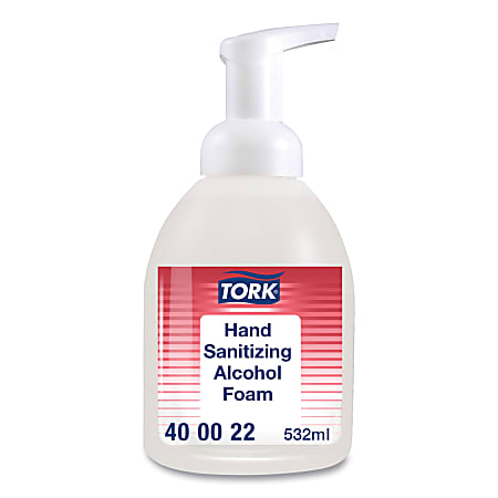 Tork® Hand Sanitizing Alcohol Foam Hand Sanitizer, 18 oz Pump Bottle, Unscented, 6/Carton