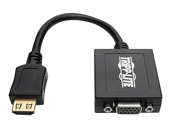 Tripp Lite HDMI to VGA with Audio Converter Cable Adapter for Ultrabook/Laptop/Desktop PC, (M/F), 6-in. (15.24 cm) - Adapter - TAA Compliant - HDMI male to HD-15 (VGA) female - 6 in - black - 1920 x 1200 (WUXGA) support